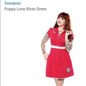 Dress w/crossbones & pitbull embroidery & POCKETS!